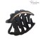 Parcelona French Octopus Black Wide Flat Teeth Bun Cover Celluloid Acetate Jaw Claw Hair Clip Clamp