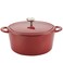 Ayesha Curry Cast Iron Enamel Casserole Dish Casserole Pan  Dutch Oven with Lid  6 Quart Sienna Red