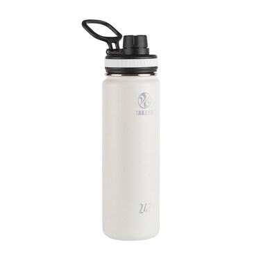 Takeya Originals 24 oz Vacuum Insulated Stainless Steel Water Bottle with Straw Lid White