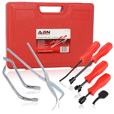 ABN Universal Drum Brake Puller 8Piece Set with Carrying Case  Master Removal Tool Kit for Automotive Drum Brakes