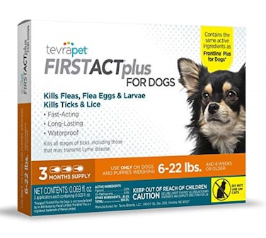 FirstAct Plus Flea Treatment for Dogs Small Dogs 622 lbs 3 Doses Same Active Ingredients as Frontline Plus Flea and Tick Prevention for Dogs
