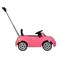 Best Ride On Cars 2in1 Fiat 500 Baby Toddler Toy Push Vehicle Car Stroller with 40 Pound Capacity and Lights for Children Ages 1 to 3 Years Pink