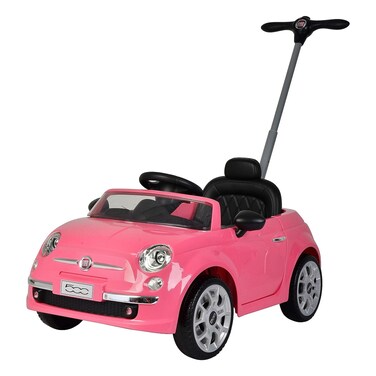 Best Ride On Cars 2in1 Fiat 500 Baby Toddler Toy Push Vehicle Car Stroller with 40 Pound Capacity and Lights for Children Ages 1 to 3 Years Pink