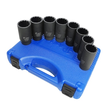 Astro Pneumatic Tool 78868 12Point Axle Nut Socket Set 8 Piece
