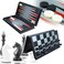 JIMIYOKI 3 in 1 Game Set Chess Checkers Backgammon Pieces Travel Chess Set Magnetic Foldable Chess Set Portable Board Game for Tour for Kids and Adults