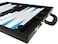 16inch Premium Backgammon Set  Medium Size  Black Board White and Astral Blue Points