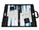 16inch Premium Backgammon Set  Medium Size  Black Board White and Astral Blue Points