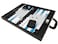 16inch Premium Backgammon Set  Medium Size  Black Board White and Astral Blue Points
