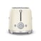 SMEG 2 Slice Toaster with 6 Presets and Defrost Function and Removable Crumb Tray Cream