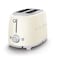 SMEG 2 Slice Toaster with 6 Presets and Defrost Function and Removable Crumb Tray Cream