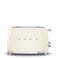 SMEG 2 Slice Toaster with 6 Presets and Defrost Function and Removable Crumb Tray Cream