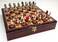 American Revolutionary War Chess Set W High Gloss Cherry  Burlwood Color Storage Board 17 Independence Revolution