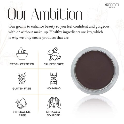 Emani AllInOne Vegan Eyebrow Cream  042oz Dark Brown