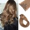 Clip in Human Hair Extensions 7A Grade 70 Gram 7 Pieces Silky Straight Weft Golden Brown Remy Hair Extensions Clip in Real Hair Seamless Clip on Extensions for Women 15 Inch