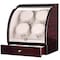 CHIYODA Watch Winder For 4 Watches  3 Storage Qiuet MABUCHI Motors LCD Display  Control Screen Brown01