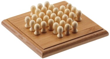 Solitaire Game Set  Mini Travel Set  Bamboo Board Game  Simple Funny Family Party Board Game