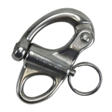 Jig Pro Shop 2 Pack Stainless Steel Fixed Eye Snap Paracord Shackle Black