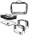 JAVOedge 4 PCS SET JE Clear PVC Vinyl Multipurpose Cosmetic Makeup Packing Carry On 2 x Small 1 x Large 1 x Medium Train