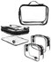 JAVOedge 4 PCS SET JE Clear PVC Vinyl Multipurpose Cosmetic Makeup Packing Carry On 2 x Small 1 x Large 1 x Medium Train