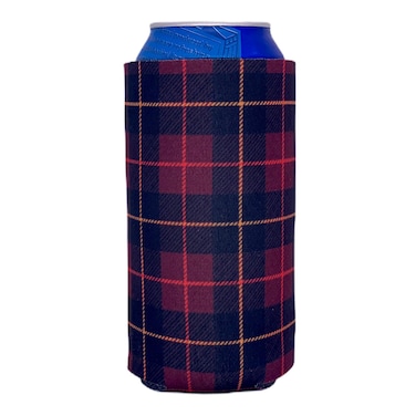 Flannel Plaid Pattern 16 oz Can Coolie