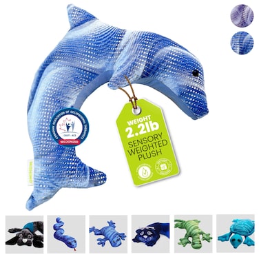 manimo Weighted Dolphin Stuffed Animal for Kids  Adults  Dolphin Pillow Sensory Lap Pad  Stress Relief Neck Pillow Pet Toy for Shoulder  Legs  Perfect for Home Schools Kindergardens Daycares