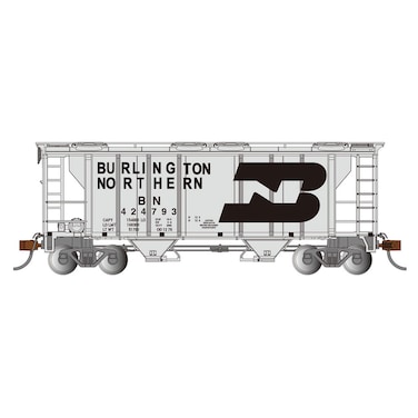 Bachmann Industries PS2 Burlington Northern TwoBay Covered Hopper Vehicle HO Scale