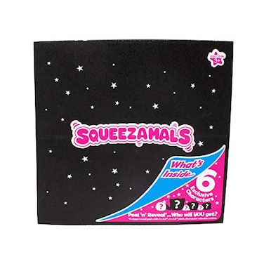 Squeezamals Mystery Black Box Collector Pack 6 Exclusive Characters The Mystery is 100 of The Fun Perfect for Your Little One to Surprise with These Mini plushies Peel and Reveal