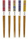 JapanBargain 3648 Bamboo Chopsticks Set Reusable Japanese Chinese Korean Wood Chop Sticks Hair Sticks Dishwasher Safe 5 Pair Gift Set 9inch