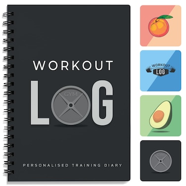 Workout Planner for Daily Fitness Tracking  Goals Setting  A5 Size 6 x 8 Charcoal Gray  Men  Women Personal Home  Gym Training Diary  Log Book Journal  by Workout Log Gym