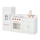 Teamson Kids Little Chef Paris Modular Contemporary Interactive Wooden Play Kitchen with Refrigerator Oven Sink and Storage Space for Easy Clean Up White with Rose Gold Finishes