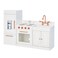 Teamson Kids Little Chef Paris Modular Contemporary Interactive Wooden Play Kitchen with Refrigerator Oven Sink and Storage Space for Easy Clean Up White with Rose Gold Finishes