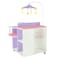 Olivias Little World Little Princess Baby Doll TwoSided Wooden Baby Doll Changing Station with Storage Shelves Closet Highchair Changing Table and Sink White with Purple and Pink Accents
