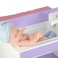 Olivias Little World Little Princess Baby Doll TwoSided Wooden Baby Doll Changing Station with Storage Shelves Closet Highchair Changing Table and Sink White with Purple and Pink Accents