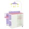 Olivias Little World Little Princess Baby Doll TwoSided Wooden Baby Doll Changing Station with Storage Shelves Closet Highchair Changing Table and Sink White with Purple and Pink Accents