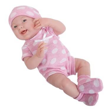 JC Toys La Newborn by AllVinylAnatomically Correct Real Girl 15 Doll in Grey Striped Outfit Designed by Berenguer Grey White 18518