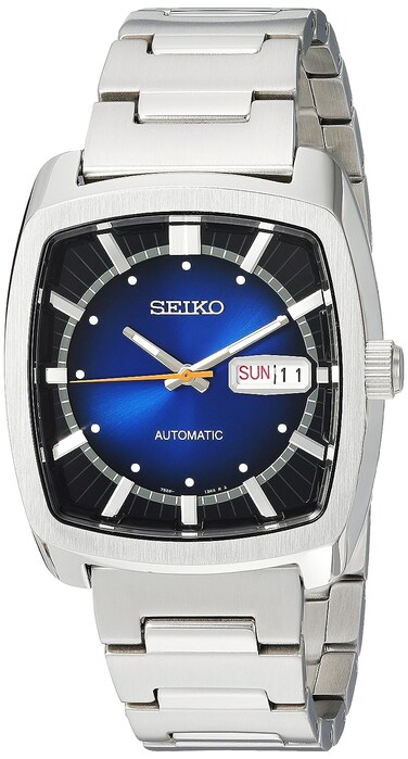SEIKO Recraft Automatic Watch  Blue Dial Stainless Steel DayDate Calendar 50m Water Resistant 41hr Power Reserve