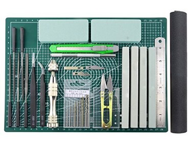 BXQINLENX Professional 25 PCS Gundam Model Tools Kit Modeler Basic Tools Craft Set Hobby Building Tools Kit for Gundam Car Model Building Repairing and Fixing E