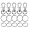 Paxcoo 150 Pcs Key Chain Hooks with Key Rings and D Rings Bulk for Lanyard Supplies Small Size