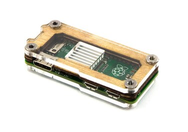 C4 Labs Zebra Zero for Raspberry Pi Zero  Wood T2  with Heatsinks