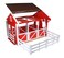Breyer Freedom Series Classics Spring Creek Horse Stable Set  15 x 95 x 12  112 Scale  Red and White  Model 698