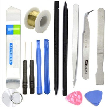 19 in 1 Opening Repair Pry Tool Set Spudger Tweezers Nylon Plastic Opener Screwdrivers  Professional 19 Pcs Tools iN Kit Life Time Hard Plastic Case Bag
