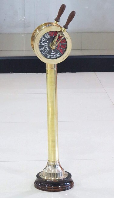 NauticalMart Brass Ship Engine Order Telegraph 30 Wooden Base Maritime Nautical Collectible Decorative Gifts with Functional Bell