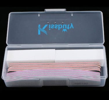 Kissbuty 12PCSBox Mixed Nail File Manicure Pedicure 2pcs White Buffer Block5pcs Emery Board Black5pcs Emery Board White Nail Files