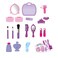 WenToyce Girls Pretend Hair Salon Kit Hair Styling Cosmetic Case 21 Pcs Dressup Beauty Set with Mirror for Toddler Kids