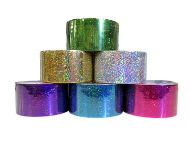 Holographic Style Duct Tape 6 assorted color Set 188 x 5 yards 188 x 15  each roll
