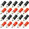 CenryKay 20pcs Terminal Wire Connectors 4mm Banana Socket Kit Terminal Banana Binding Post Connector Jack Plug Mounter for Speaker Audio 10Red  10 Black