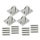 Heyous 4pcs M6 Square Pad Eye Plates Ceiling Wall Mount U Hook Anchor Hanger Stainless Steel Staple Ring Hook Boat Yacht Shade Sail Tie Down Rigging