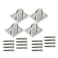 Heyous 4pcs M6 Square Pad Eye Plates Ceiling Wall Mount U Hook Anchor Hanger Stainless Steel Staple Ring Hook Boat Yacht Shade Sail Tie Down Rigging