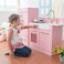 Teamson Kids Little Chef Charlotte 2Piece Modular Wooden Play Kitchen with Icemaker and Ample Storage Pink with Gold Hardware