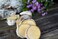 Natural Mini Wood Slices Round Birch Slabs 15 to 25 inches Rustic Tree Bark Slice Weathered Branch Disc Outdoor Country Barn Wedding Table Centerpiece 100 Pack